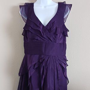 Purple layered V-Neck Dress